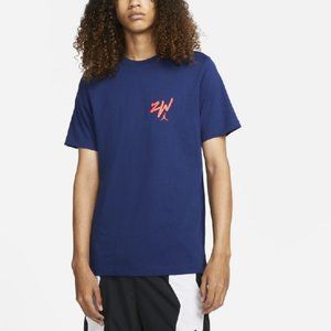 Nike JORDAN Zion Men's Short-sleeve T-shirt In Blue Void,bright Crimson
